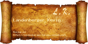 Landenberger Kevin névjegykártya
